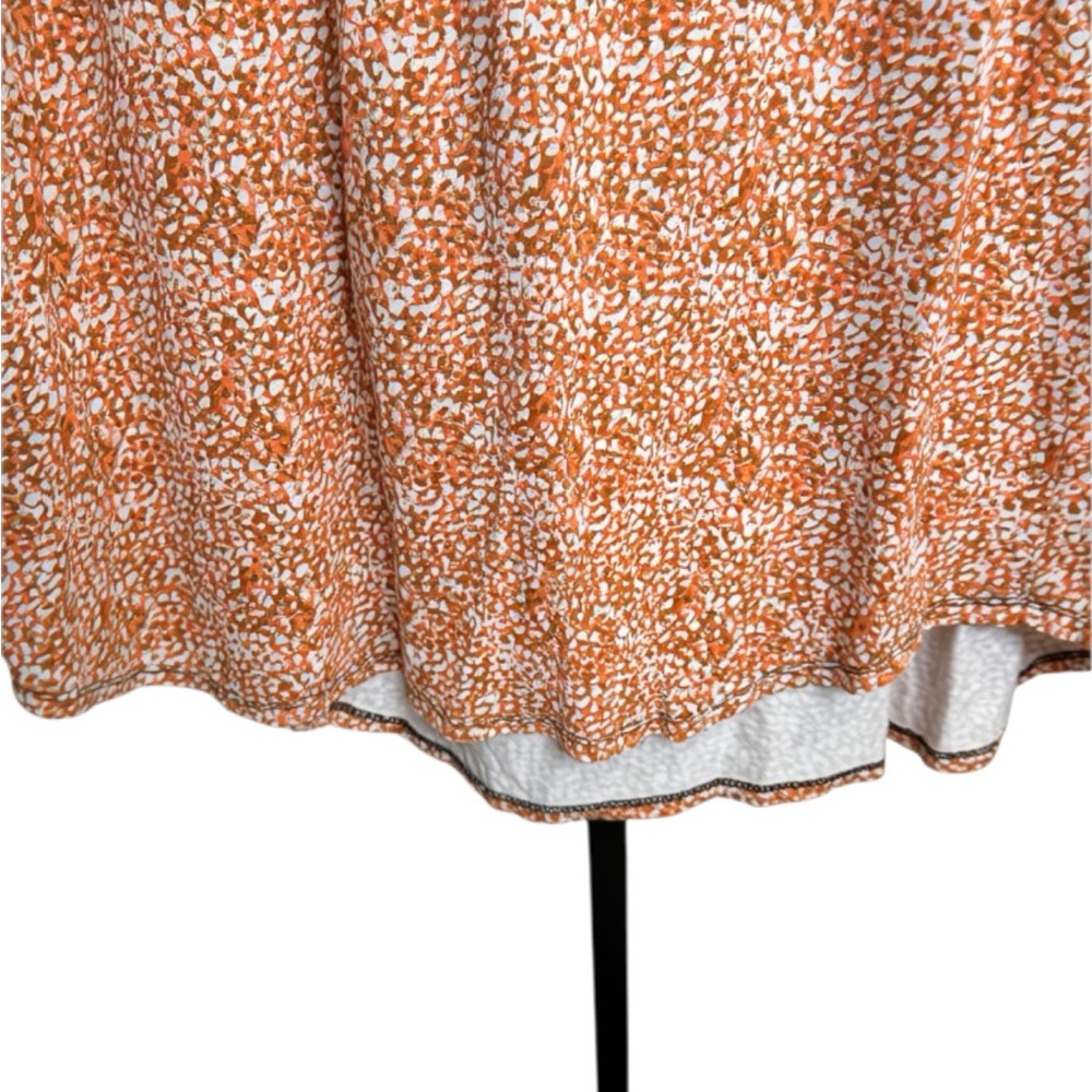 Tahari Orange Speckled Short Sleeve Crew T-Shirt Dress - Picture 3 of 7